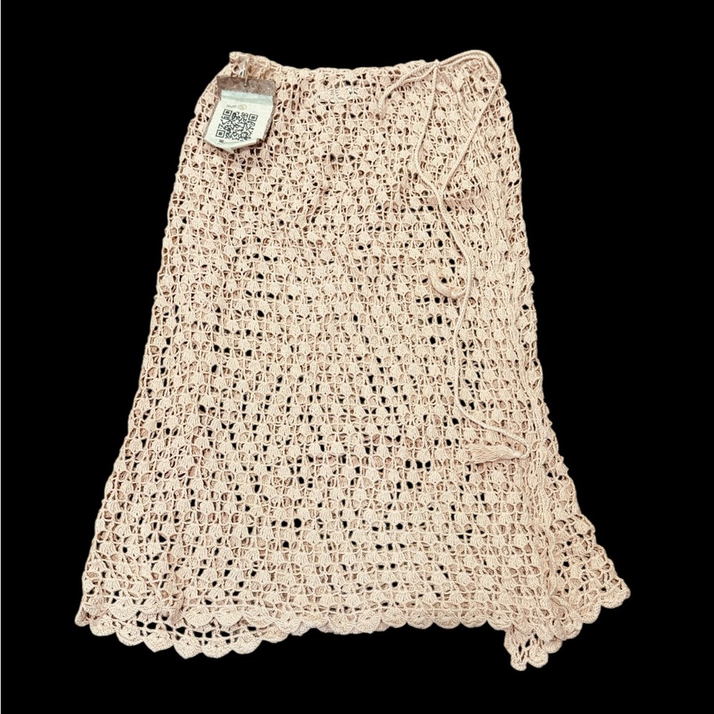 ALIX PINHO***Handmade Crochet Nude Coverup Skirt-***Sm. $445 - Picture 4 of 4